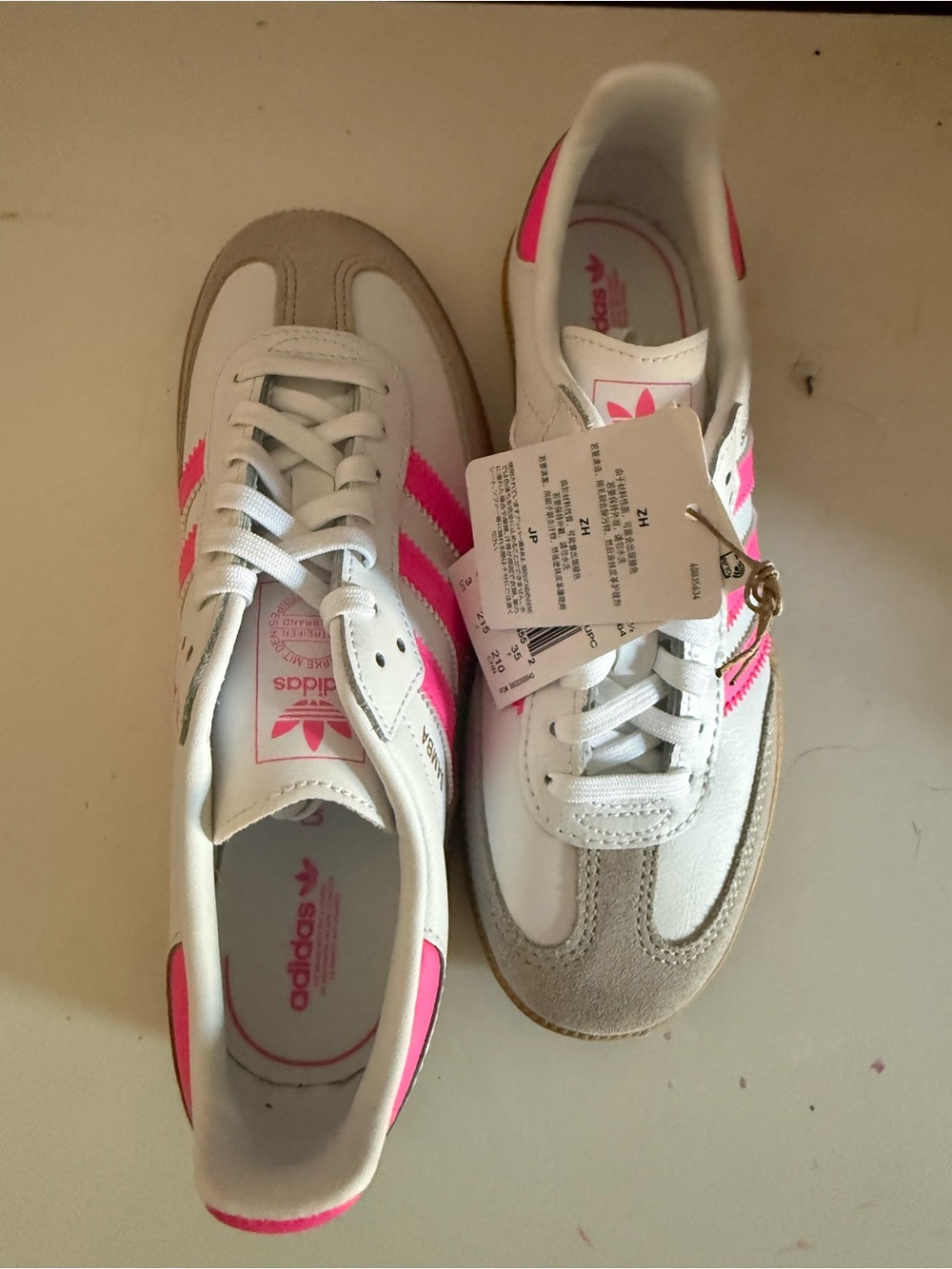 adidas Women White & Hot Pink Retro Sneaker